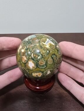 Rhyolite Rainbow Jasper Crystal Sphere #B 60 mm
